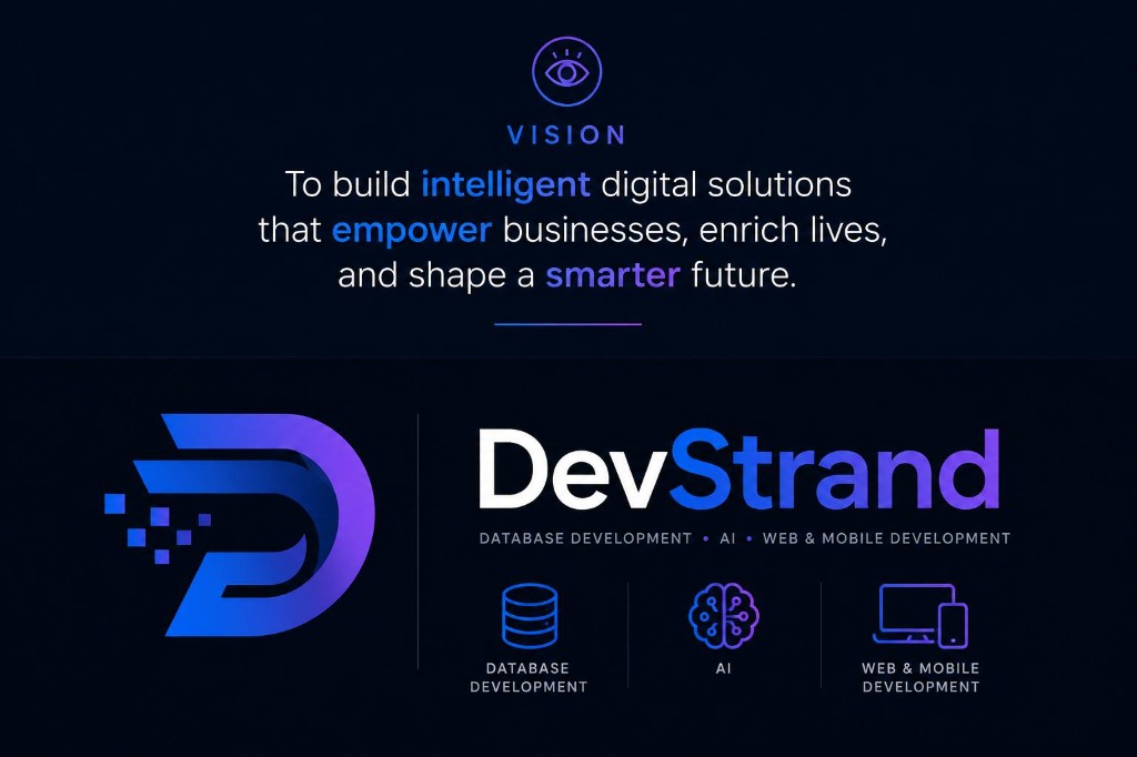 DevStrand logo and vision
